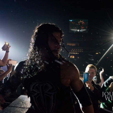 Roman Reigns enters the Allstate Arena